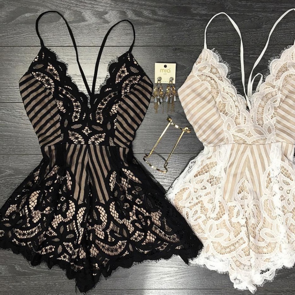 Showpo: Black Lace Romper
